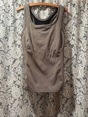 Prana Taupe Scoop Neck Tank Top Size Medium